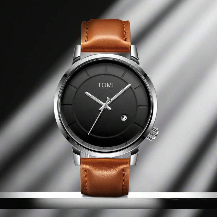 TOMI T-101 Casual Men's Watch Date Quartz Round Dial