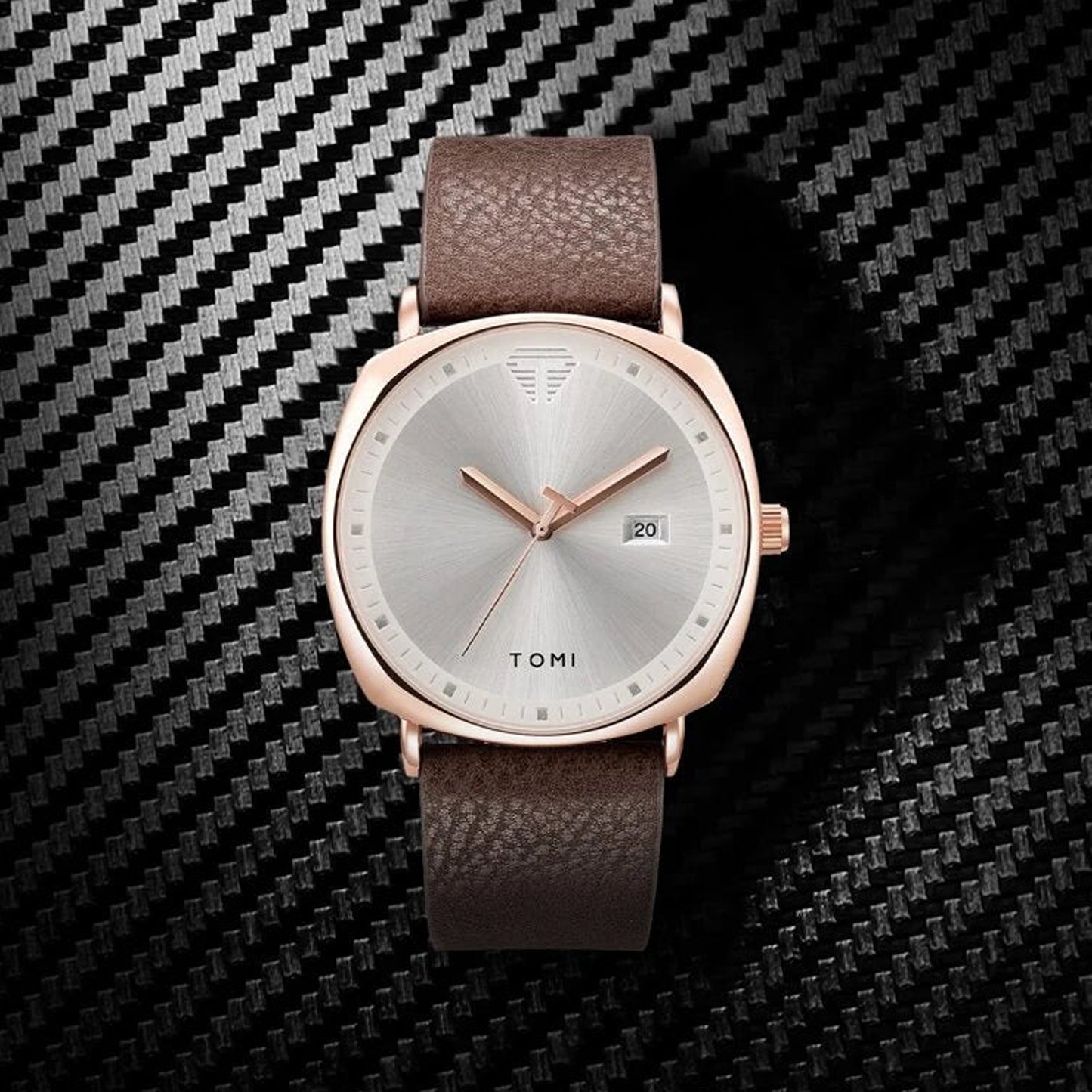 TOMI T-044 Men's Watch Quartz Date Leather Strap