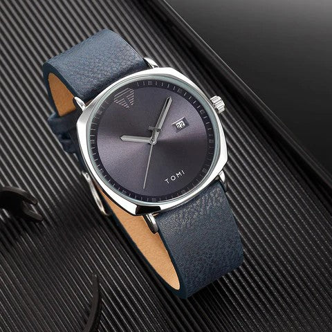 TOMI T-044 Men's Watch Quartz Date Leather Strap