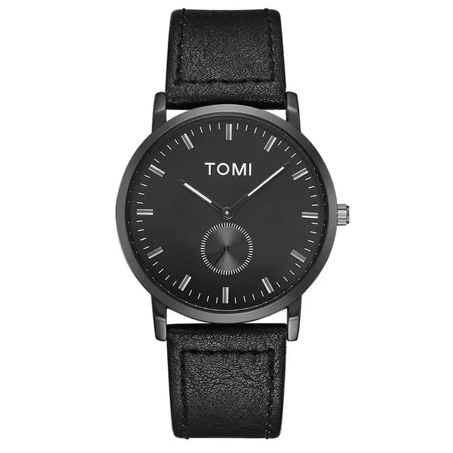 TOMI T-072 Couple Watch Chronograph Quartz Leather Straps