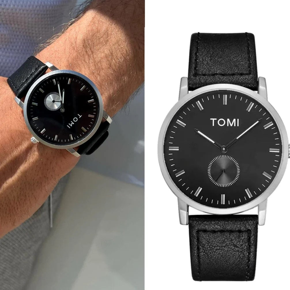 TOMI T-072 Couple Watch Chronograph Quartz Leather Straps